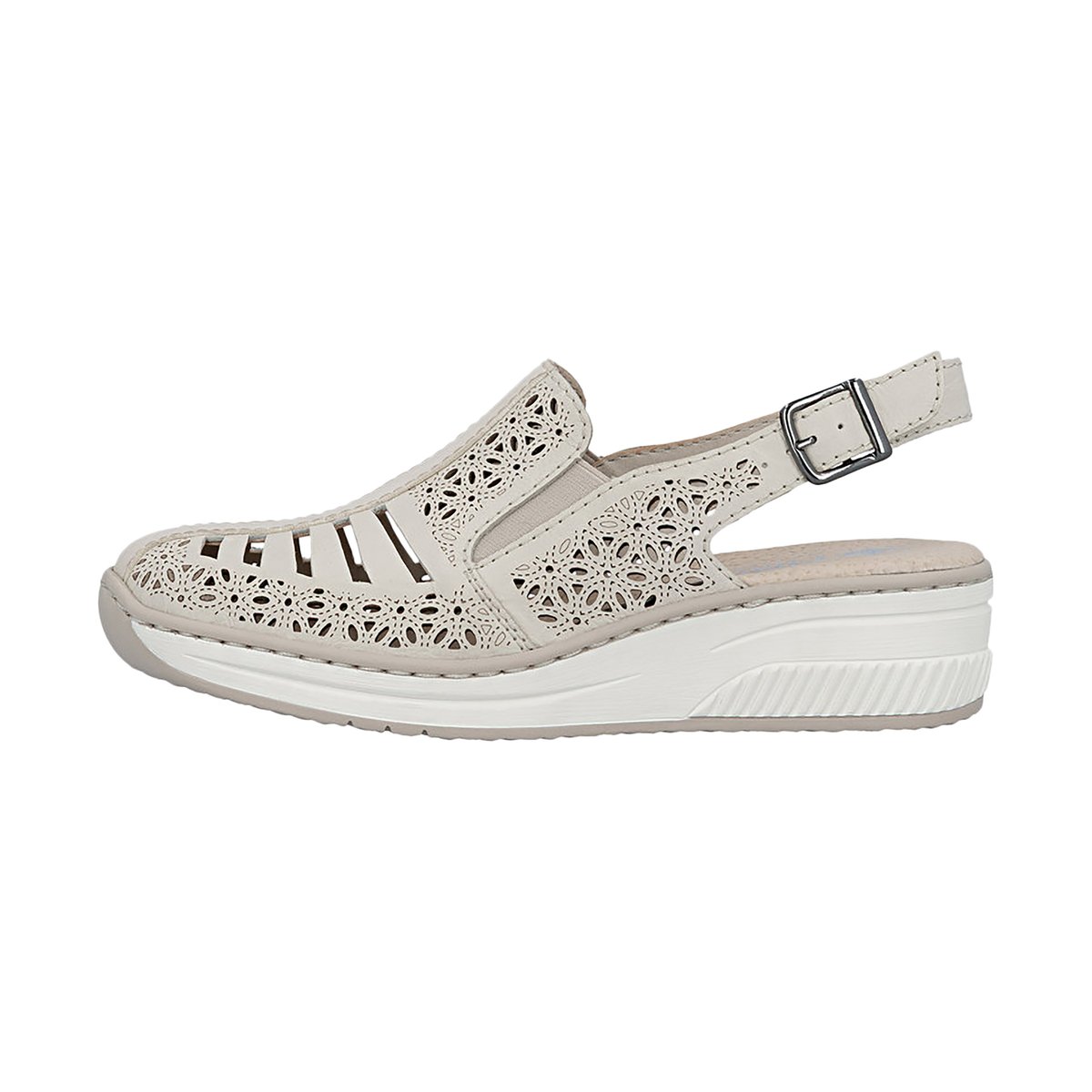 Sandales Compensé Cuir Massa beige, RIEKER
