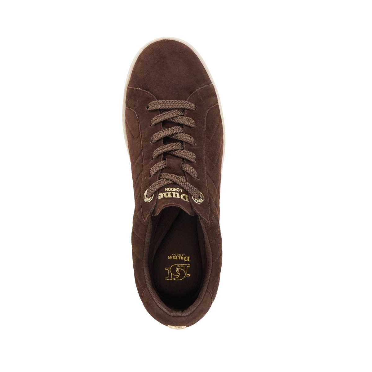 Baskets à lacets avec semelle plateforme matelassée - EGENT brown-suede, DUNE LONDON