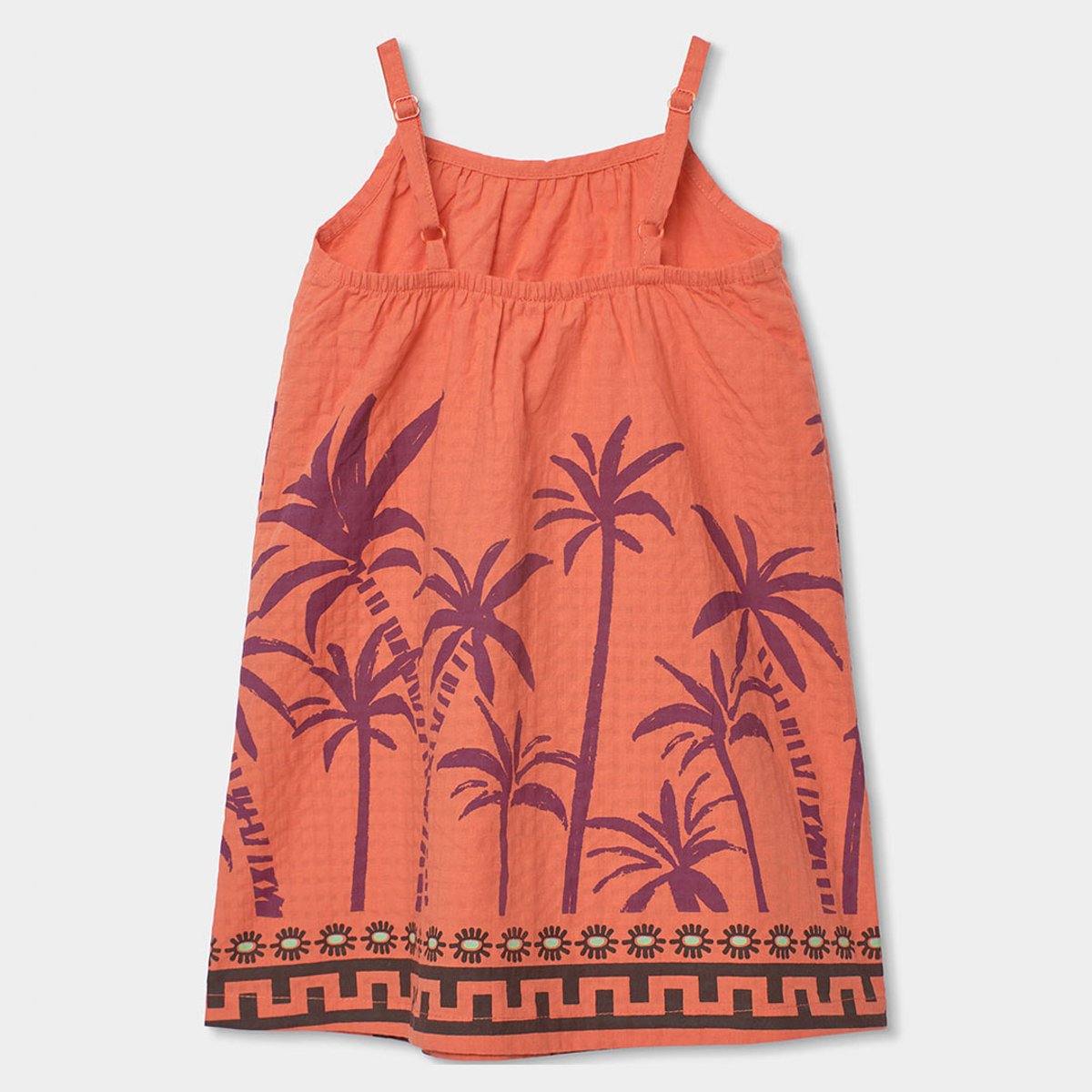 Robe popeline palmiers orange, BOBOLI