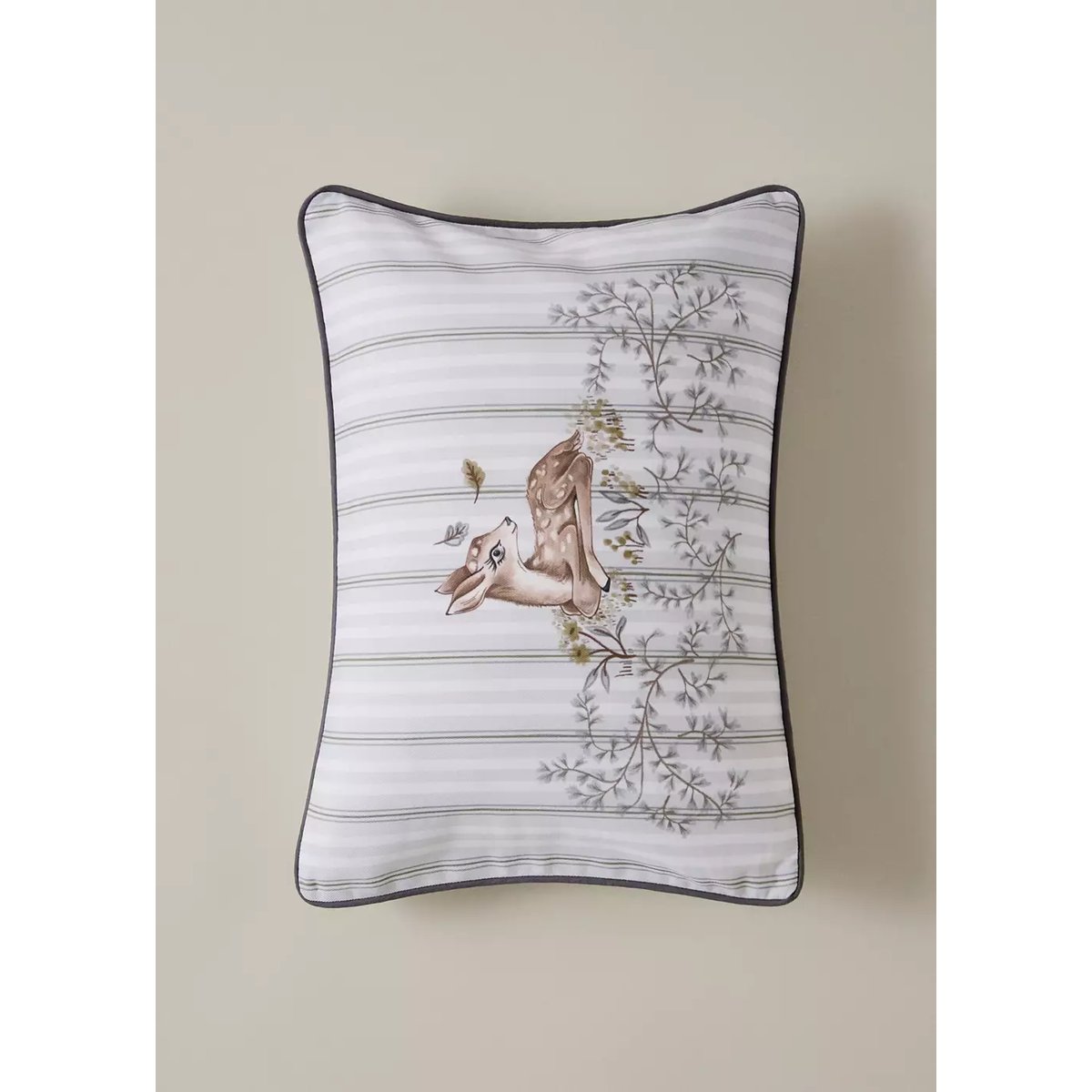 Taie d’oreiller 100 % coton imprimée 30x40 gris, MANGO HOME