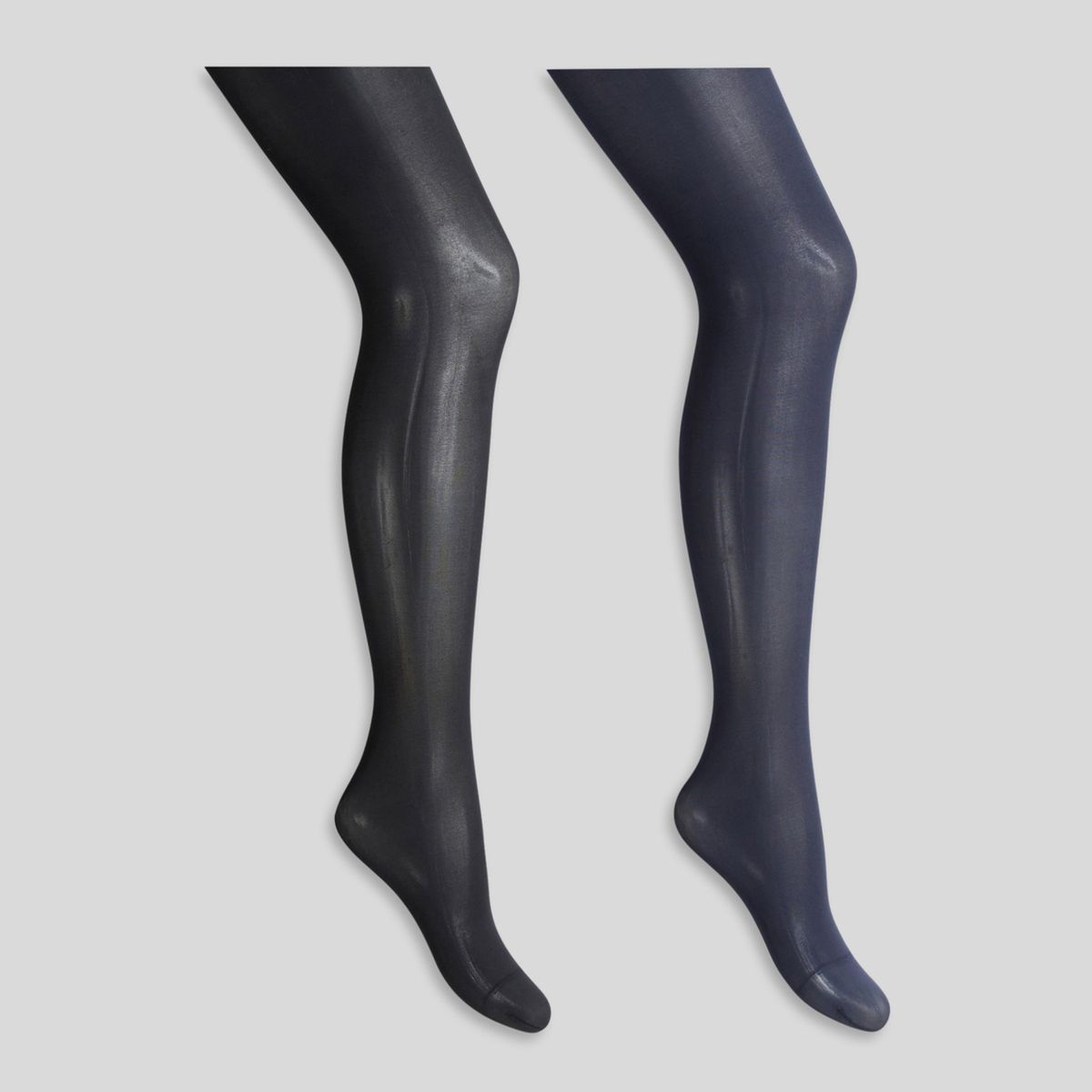 Lot de 2 paires de collants opaques marine, MONOPRIX