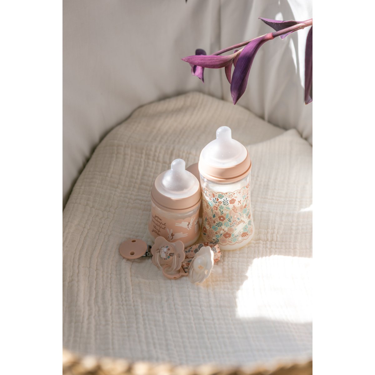 Set de biberons WELCOME BABY lapin rose, SUAVINEX
