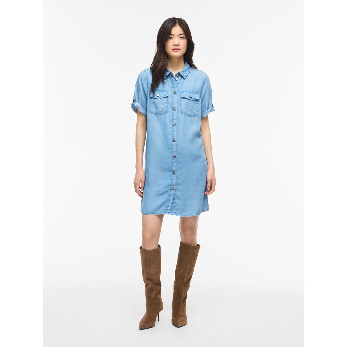 Robe Courte bleu - light blue denim1, VILA