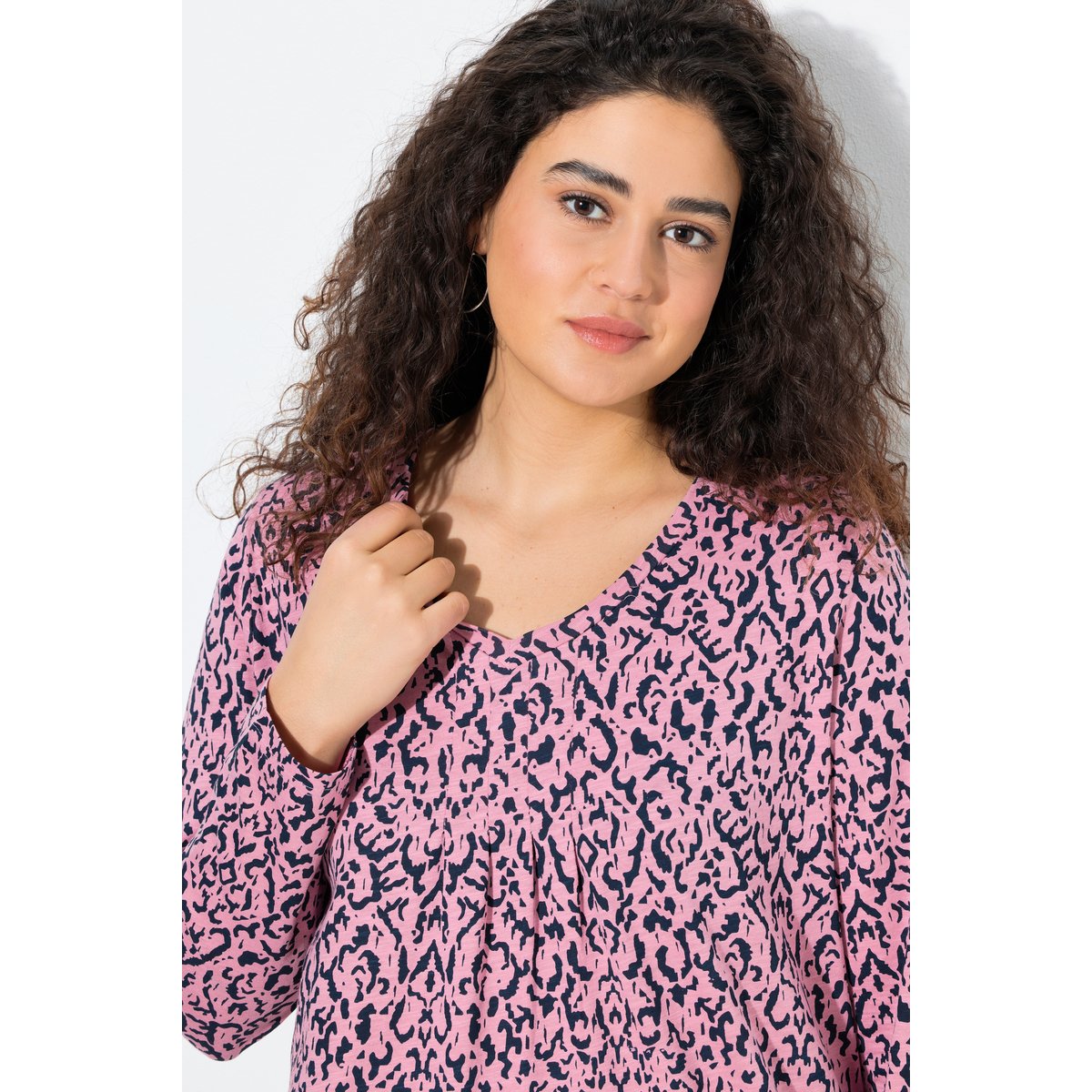 T-shirt avec plis fantaisie framboise, ULLA POPKEN
