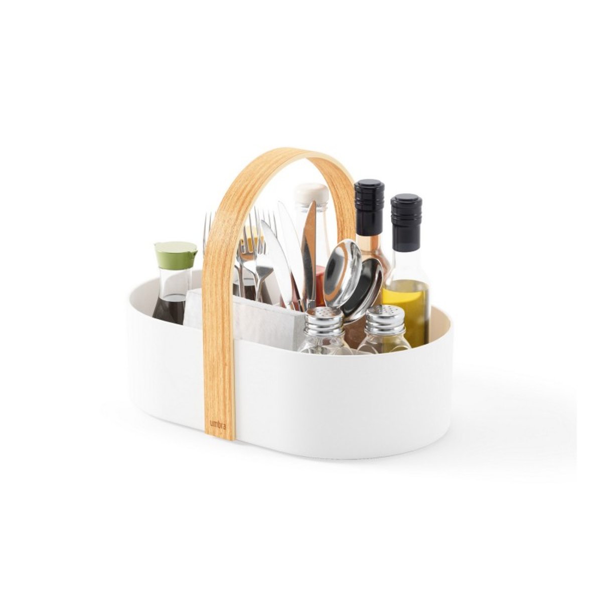 Panier rangement design poignée  BELLWOOD blanc, UMBRA