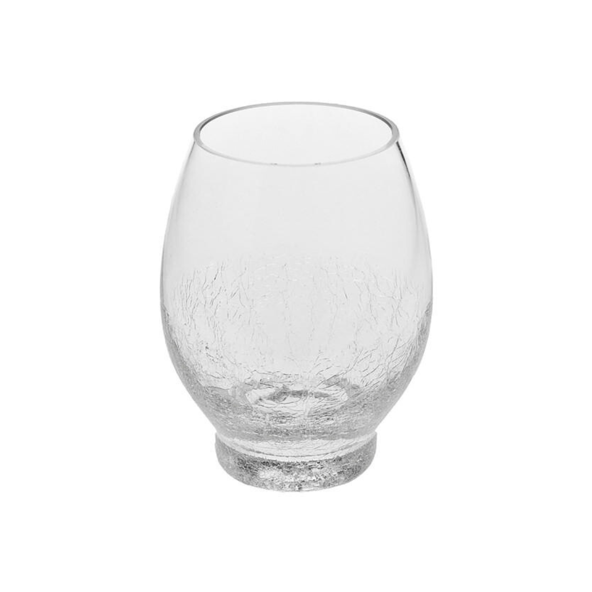 Photophore arrondi décoratif en verre soufflé H17 transparent, SIA DECO