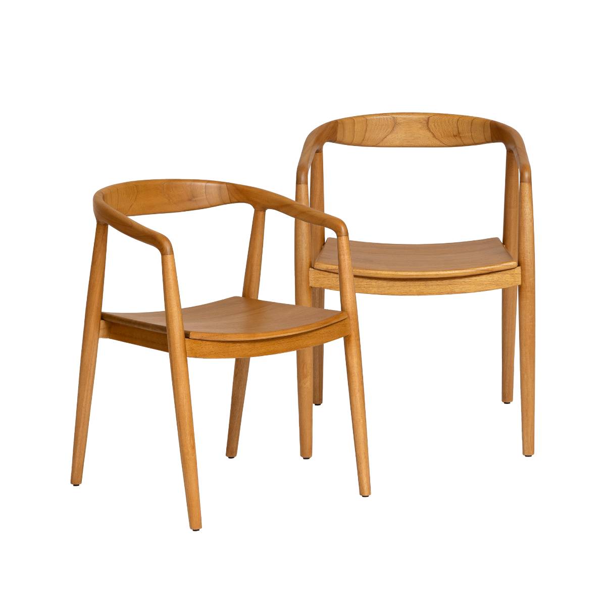 Lot de 2 chaises en bois de teck JUNE bois clair, MADE IN MEUBLES