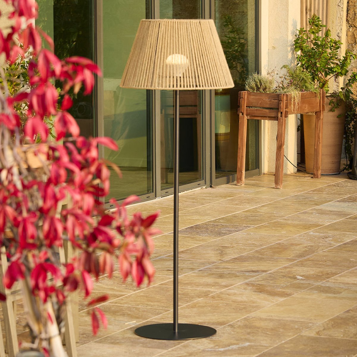 Lampadaire sans fil RAFFY TALL beige, LUMISKY