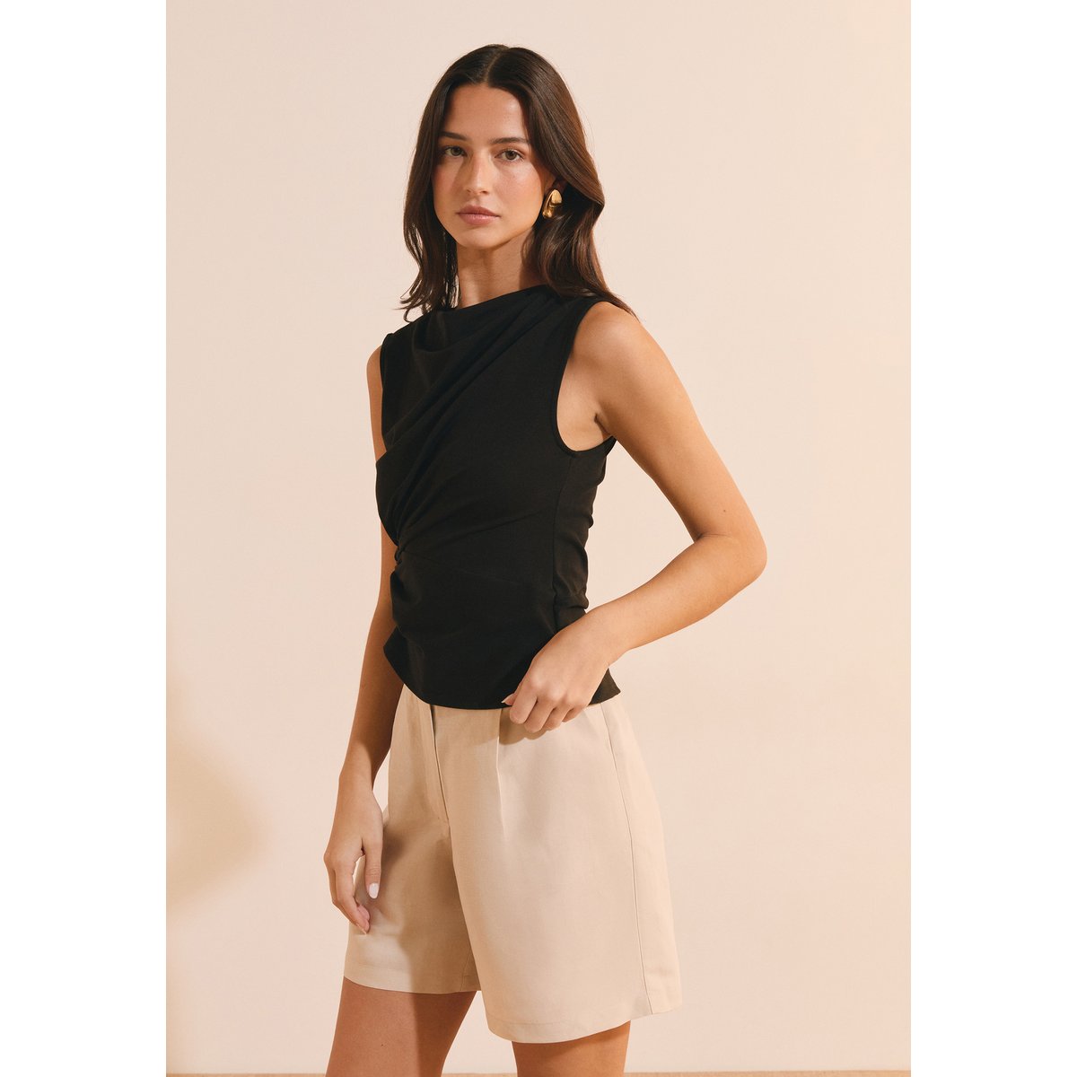 T-shirt sans manches avec coton ANAIS TS noir, ETAM