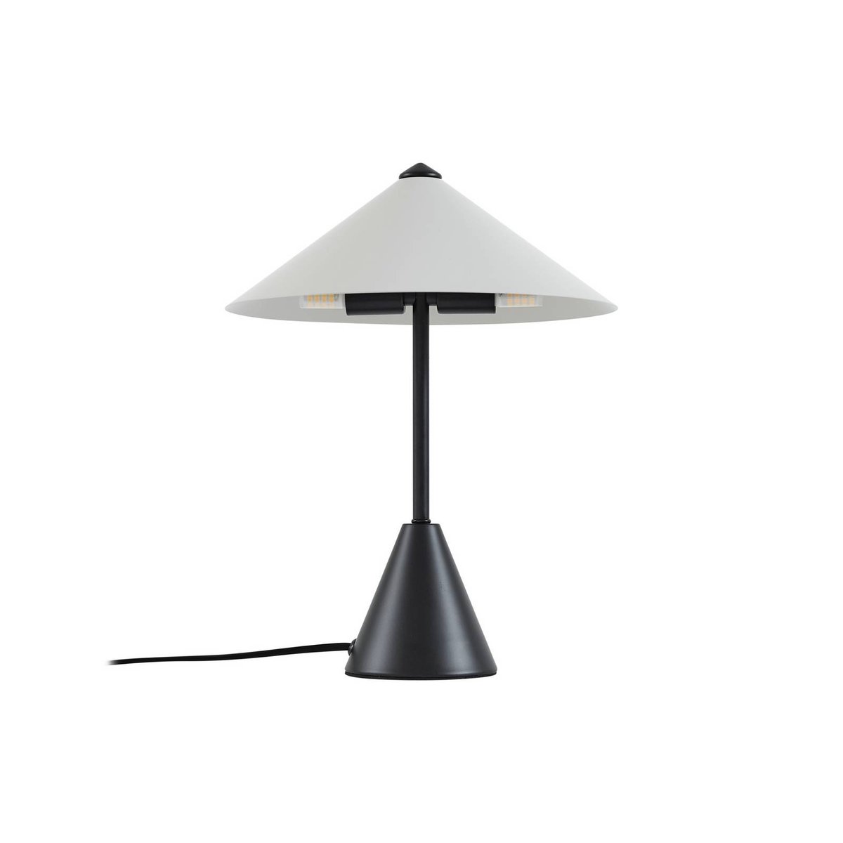 Lampe à poser en métal moderne, Norvik noir, gris clair, LINDBY