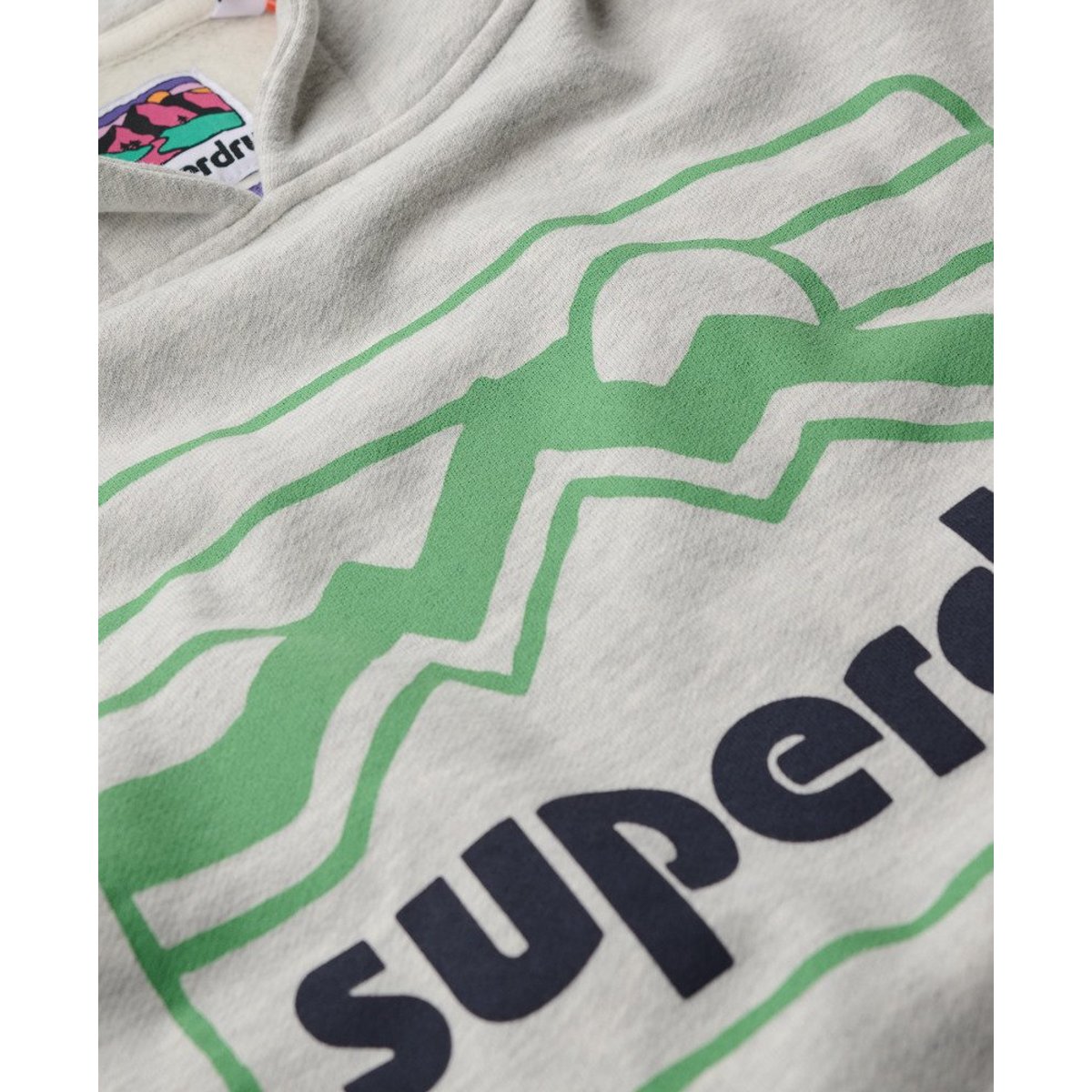Sweat à capuche Vintage 90s Terrain gris glacier chiné, SUPERDRY