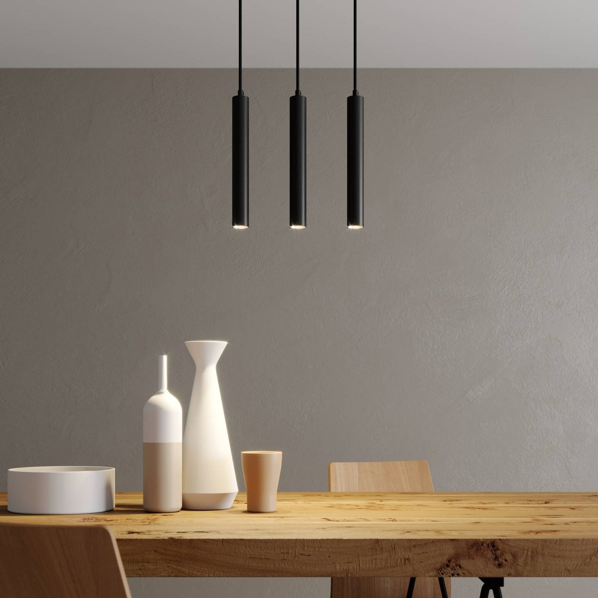 Suspension en aluminium moderneLED, Franka noir (ral 9005), ARCCHIO