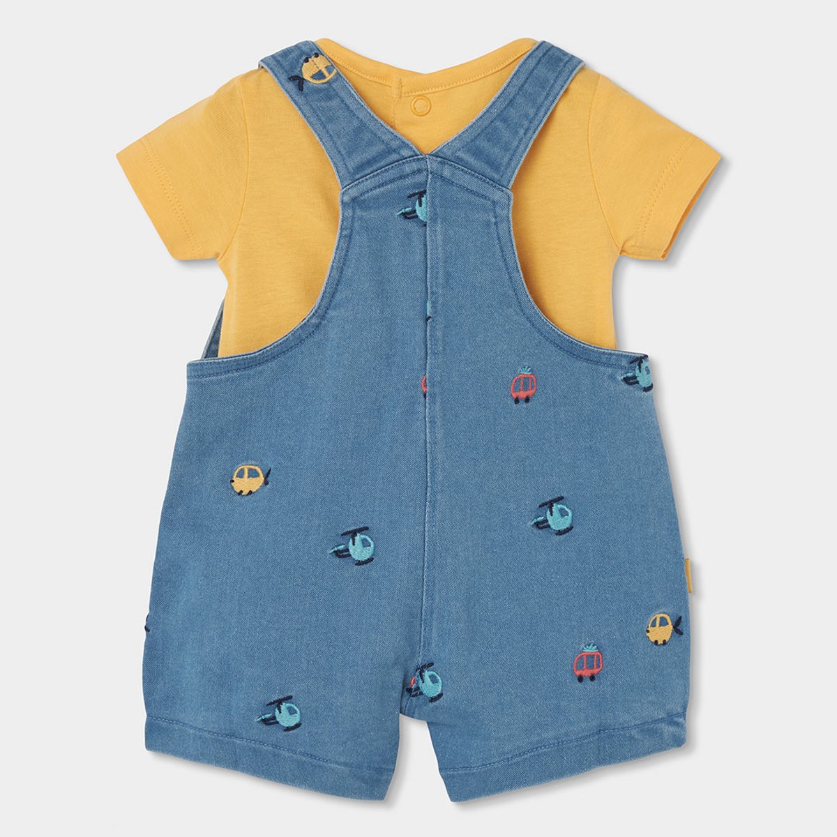 Ensemble bébé avec body et salopette jaune, BOBOLI
