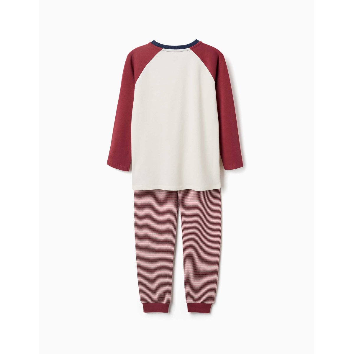 Pyjama à manches longues en coton avec masque rembourré rouge foncé, ZIPPY