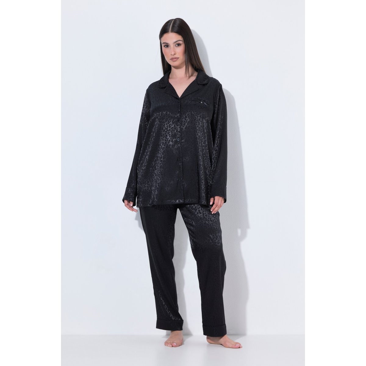 Pyjama TruYou, motif léopard noir, ULLA POPKEN