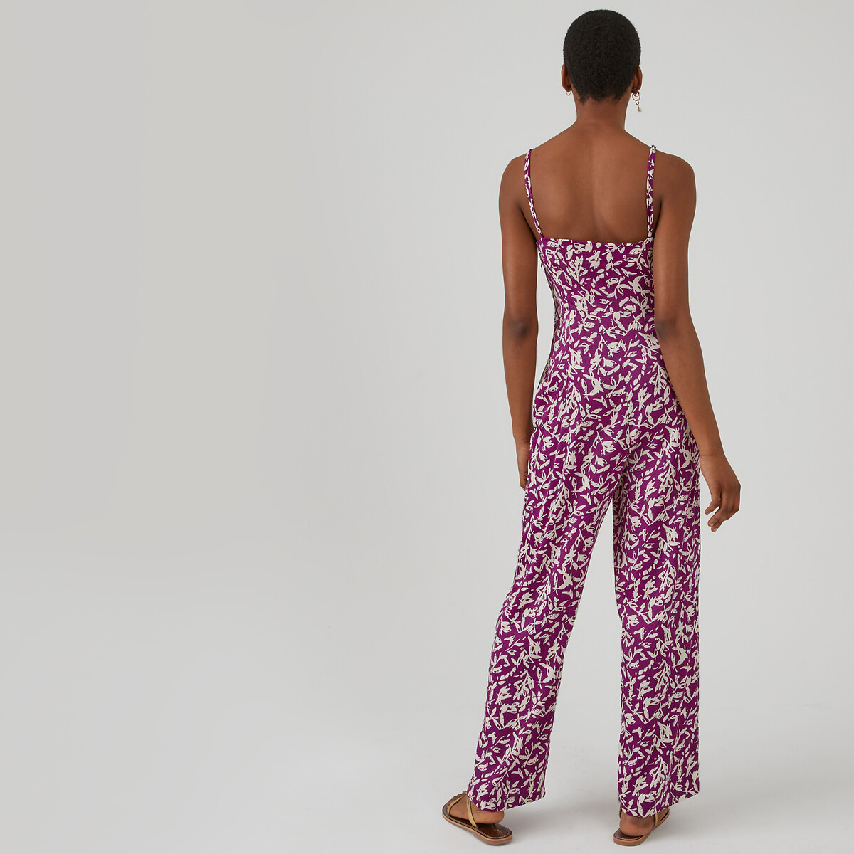 Satin Cami Jumpsuit purple print, LA REDOUTE COLLECTIONS