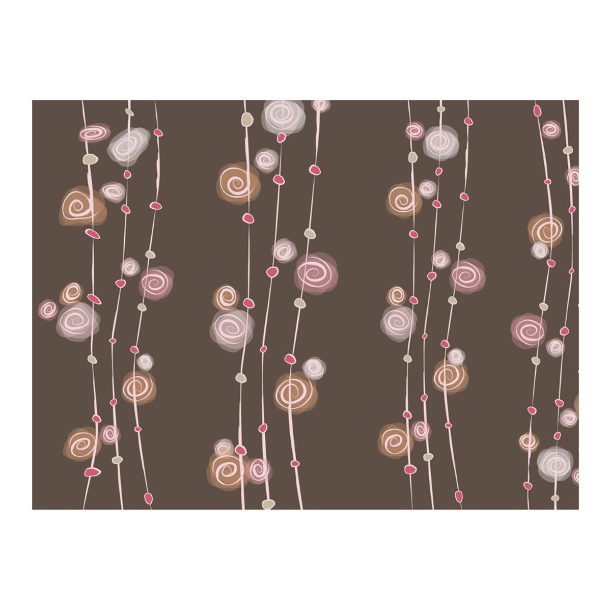Papier peint intissé panoramique motif: abstraction - roses multicouleur, EDEN
