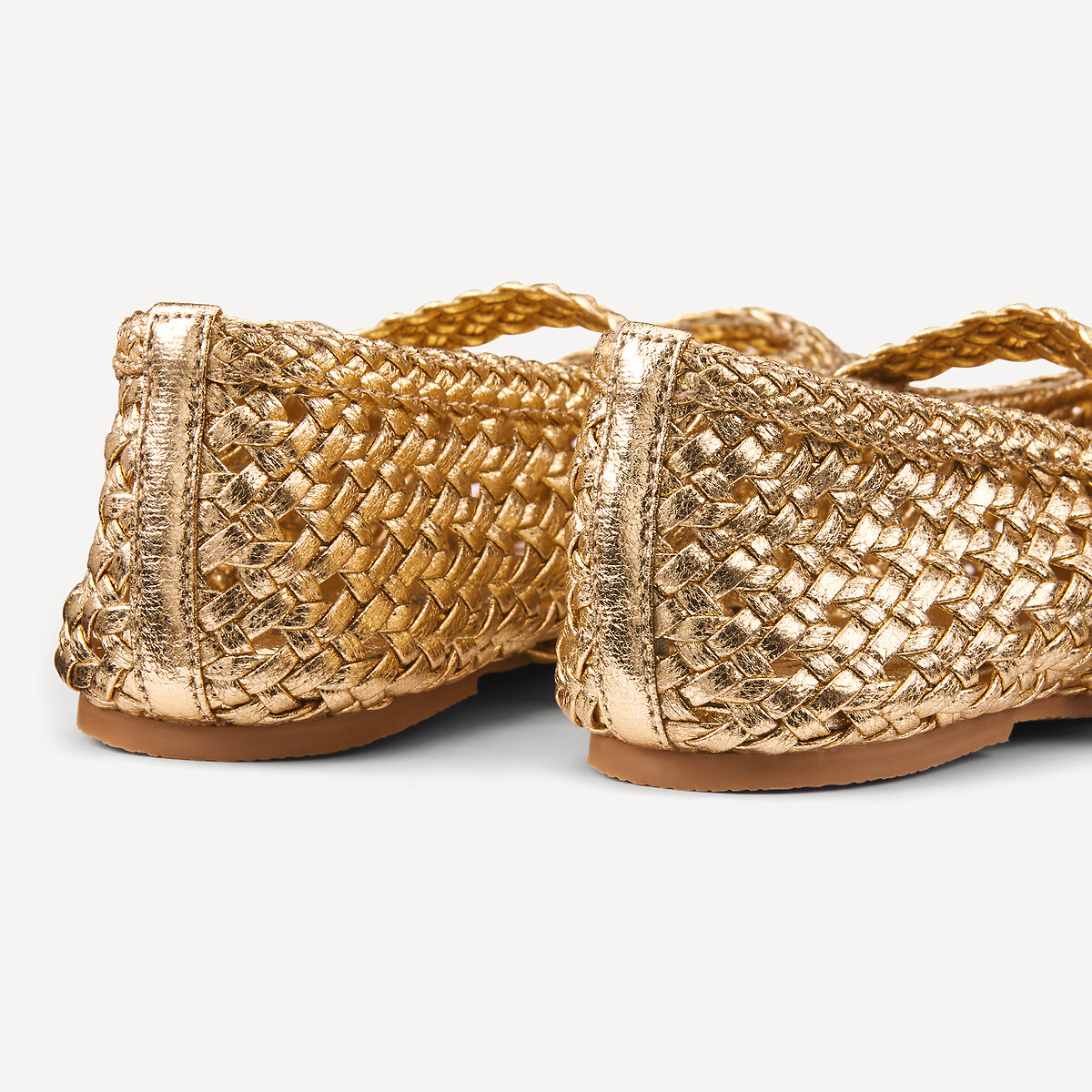 Kids Braided Mary Jane Ballet Pumps gold-coloured, LA REDOUTE COLLECTIONS