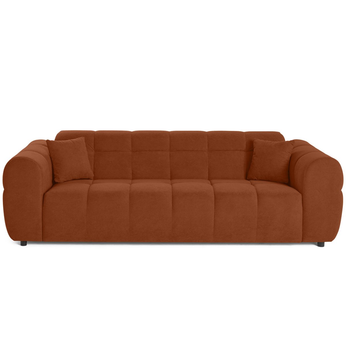 Canapé droit 3 places en tissu texturé, RAY rouille, BEST MOBILIER