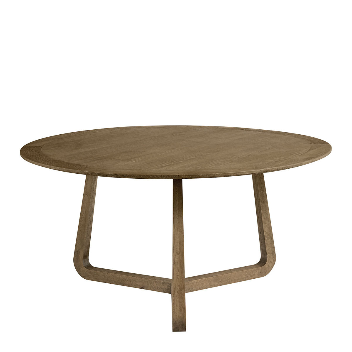 Table ronde chêne naturel marron, BLANC D’IVOIRE