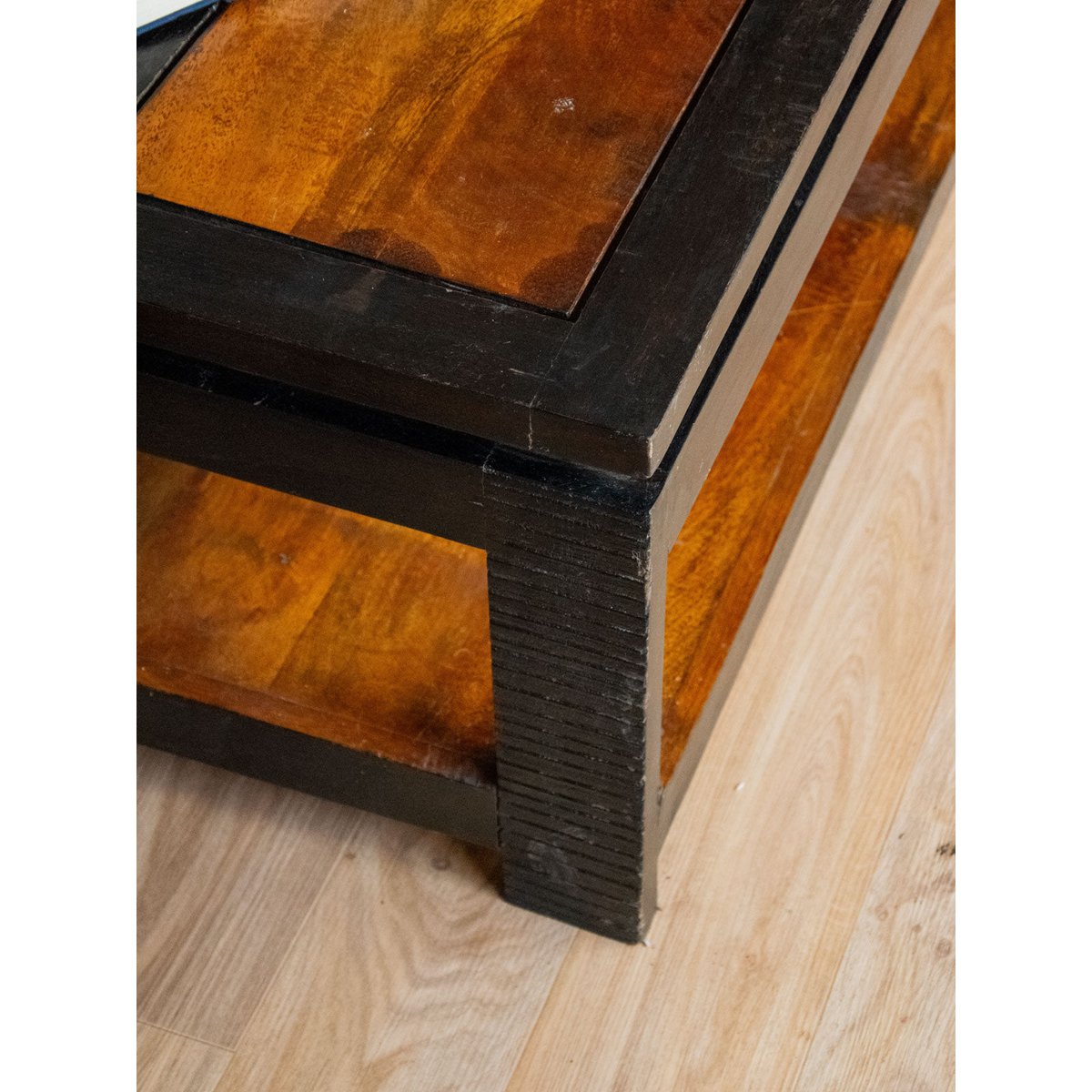 Table basse carrée en bois Donna N°649 - Bon état bois clair, DEBONGOUT