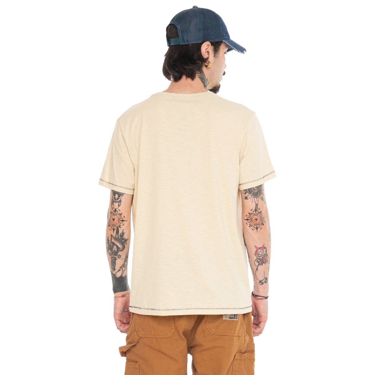 Tee shirt coton ZANE beige/bleu marine, VON DUTCH