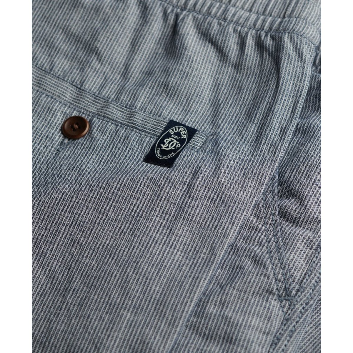 The Merchant Store - Pantalon en Lin bleu marine rayé, SUPERDRY