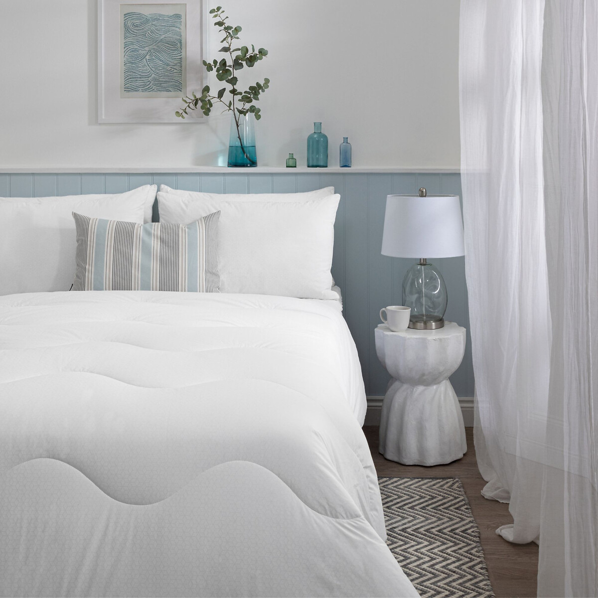 Smart Temperature Cooling Cotton Medium Support Pillow white, THE FINE BEDDING COMPANY