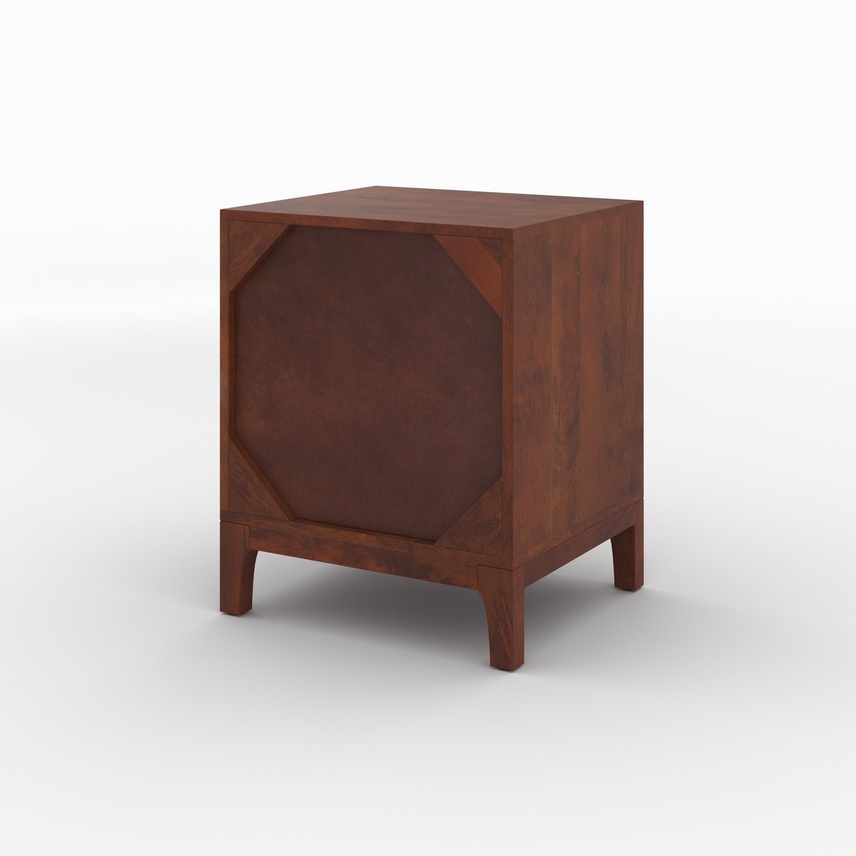 Table de chevet en bois de manguier et cannage - LANKA marron foncé, MAISON PAVANE