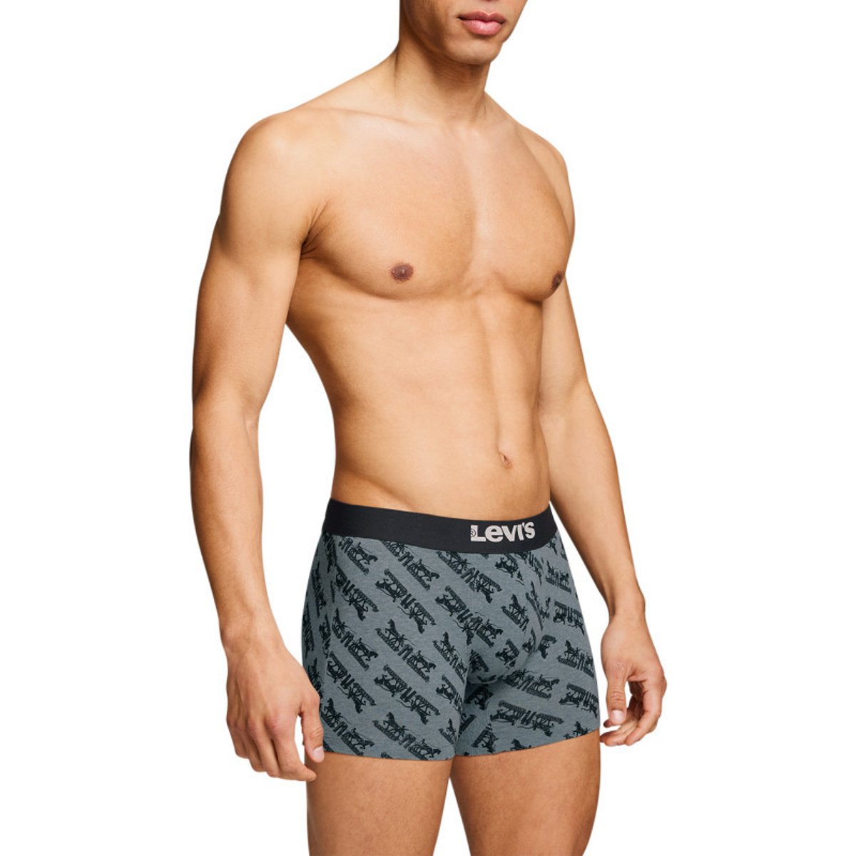 Lot de 3 boxers courts gris et noir en coton avec ceinture élastiquée gris et noir, LEVI'S