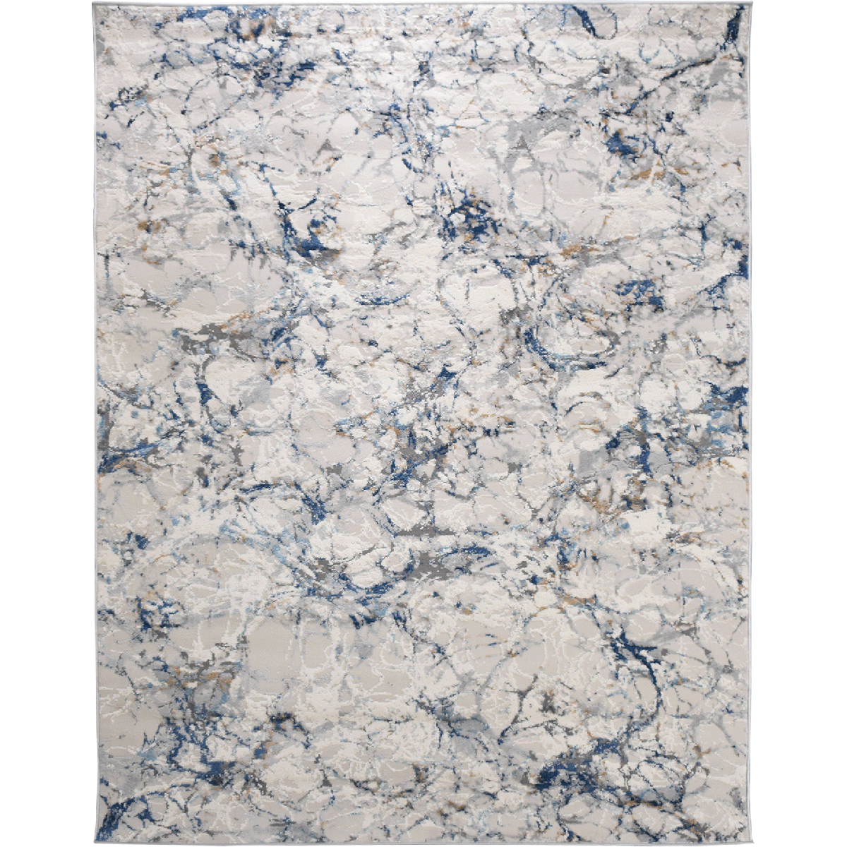 Tapis Chambre tissé motif abstrait EFAL-B écru, gris, bleu, UN AMOUR DE TAPIS