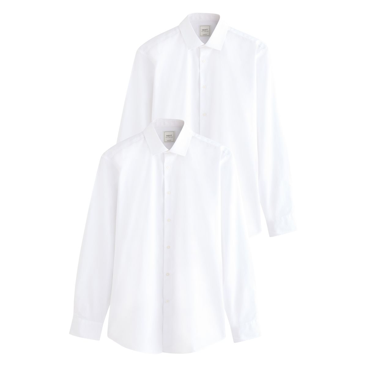 Chemise élégante à manches longues, lot de 2 blanc, NEXT