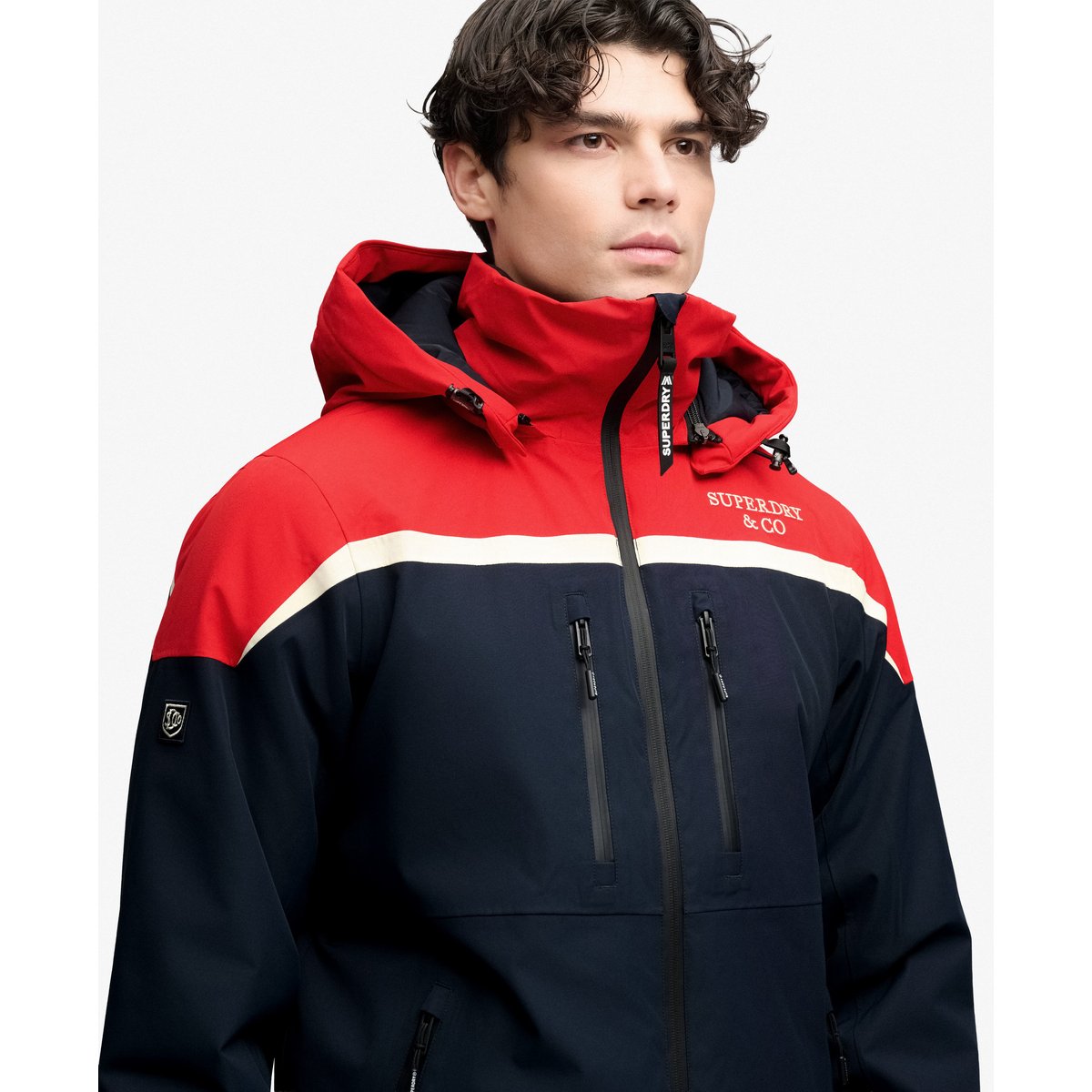 Veste de Ski à Capuche Coupe Décontractée bleu marine éclipse/plomb re, SUPERDRY