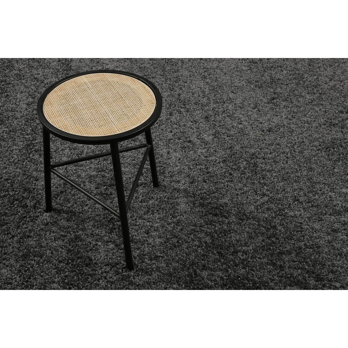 Tapis rond poils longs effet bouclettes ,  #Whisper Shag gris anthracite, ESPRIT