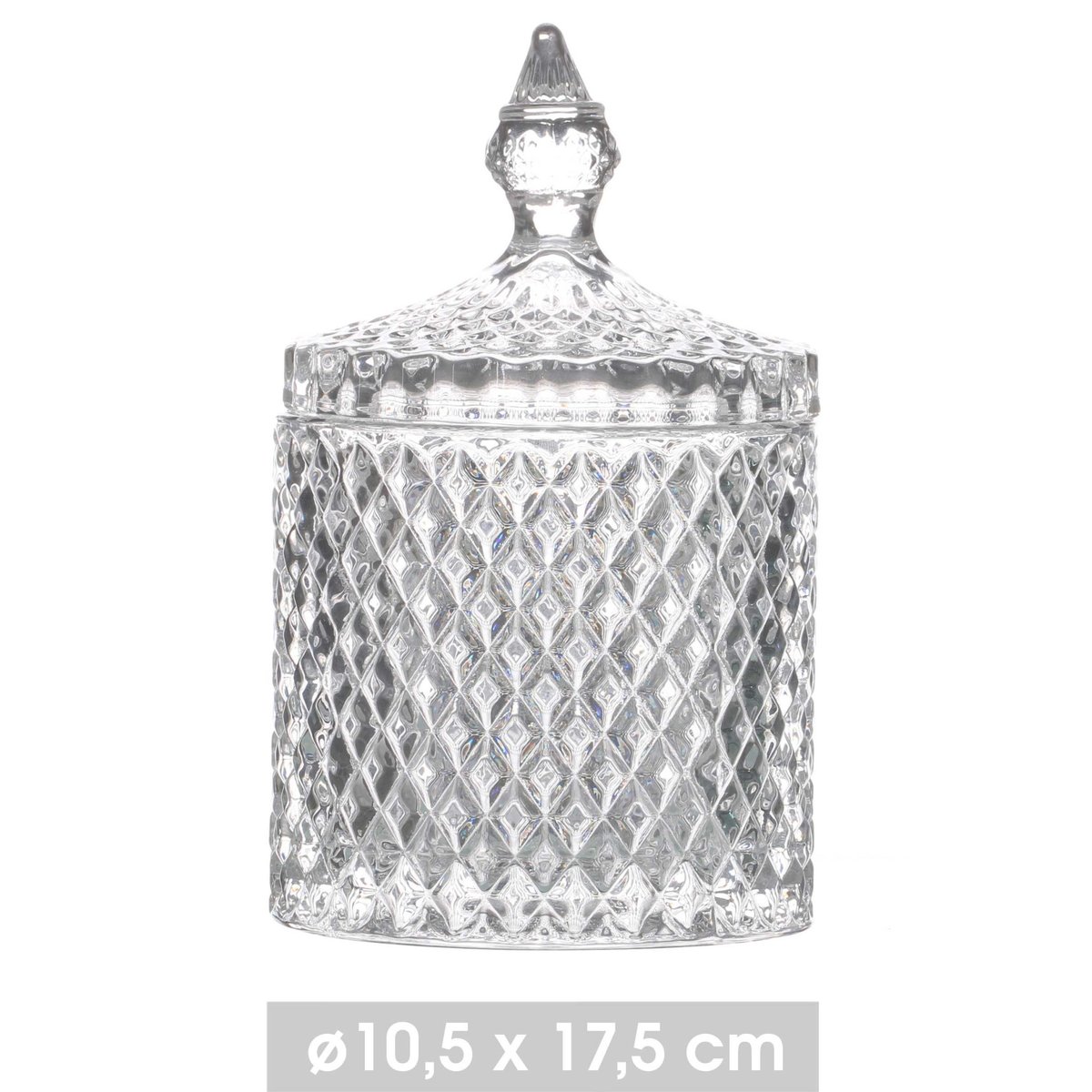 Boîte Rangement Ronde Salle de Bain Verre - 10.5x17.5cm transparent, WADIGA