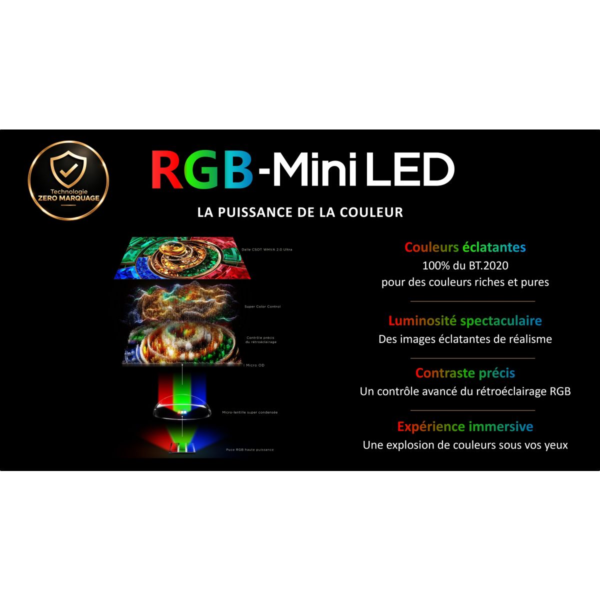 TV RGB 85RM9L (2026) 85" (216 cm) 4K - 144 Hz, Google TV, système sonore Bang & Olufsen couleur unique, TCL