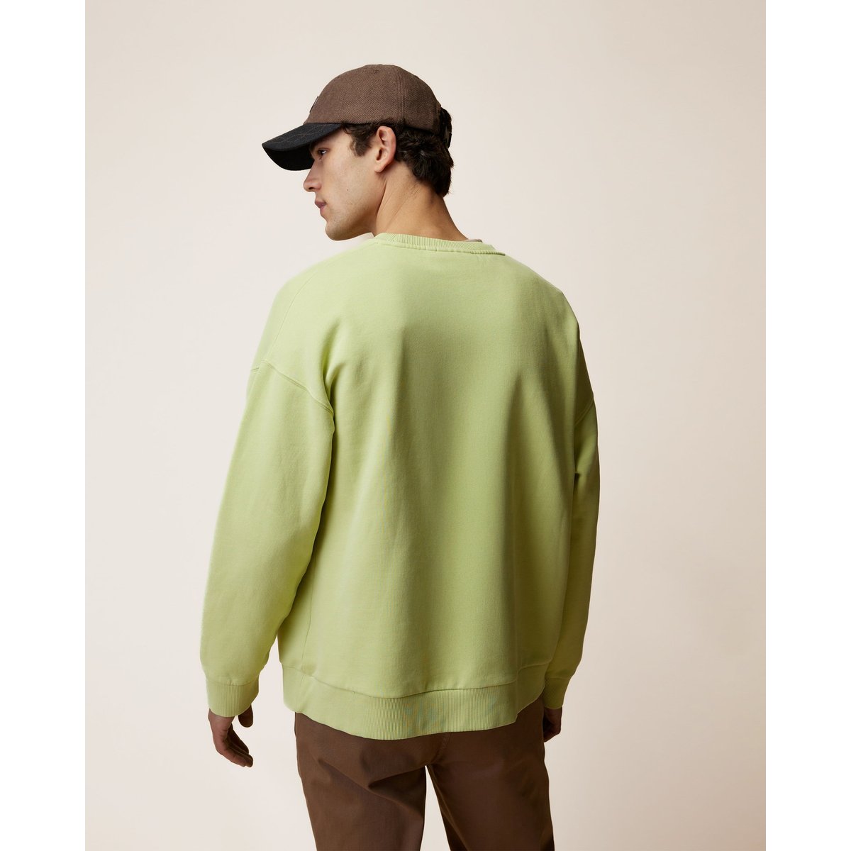 Sweat en molleton vert anis, FAGUO