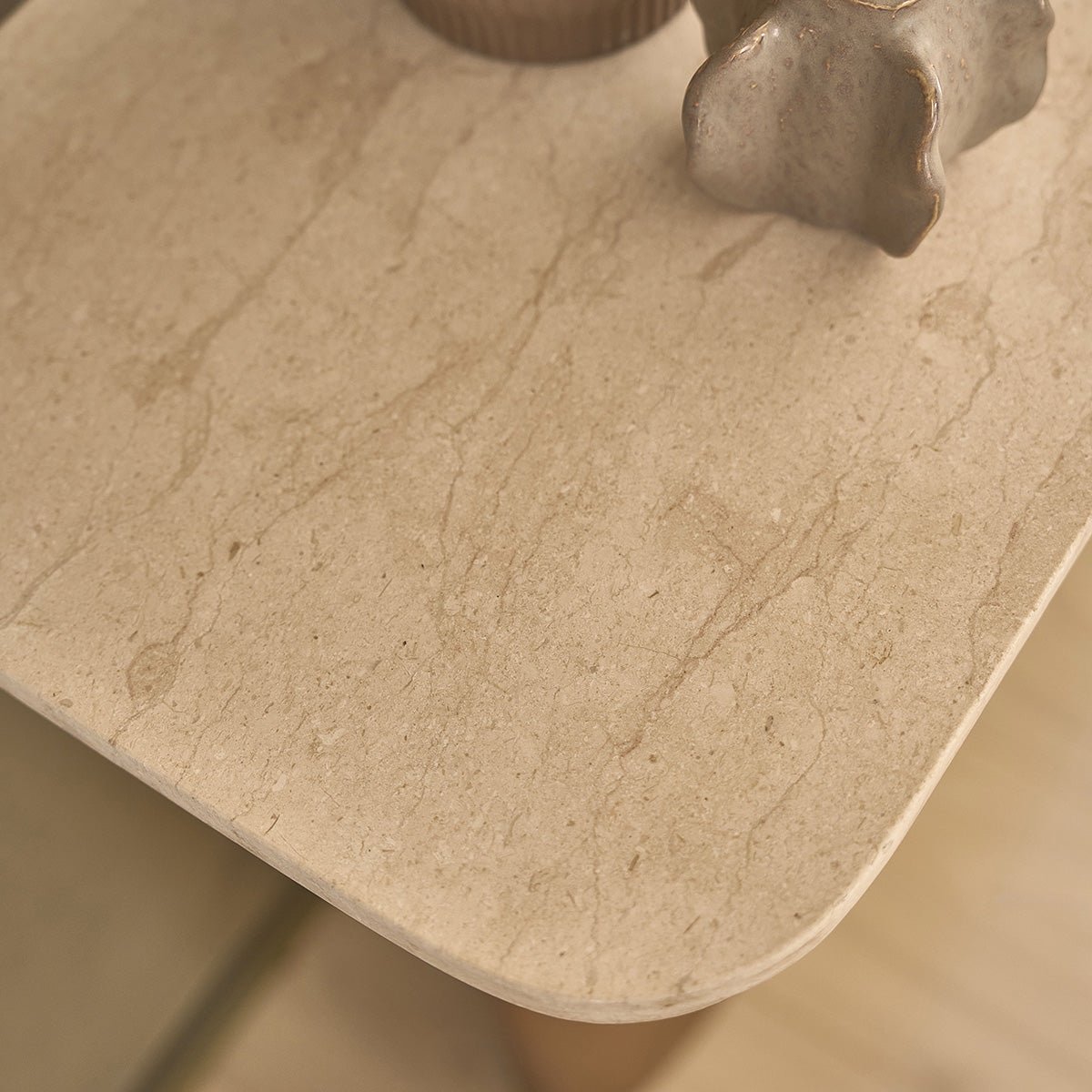 Console en teck massif et marbre 120 cm CALMA blanc, BERAH GETAH