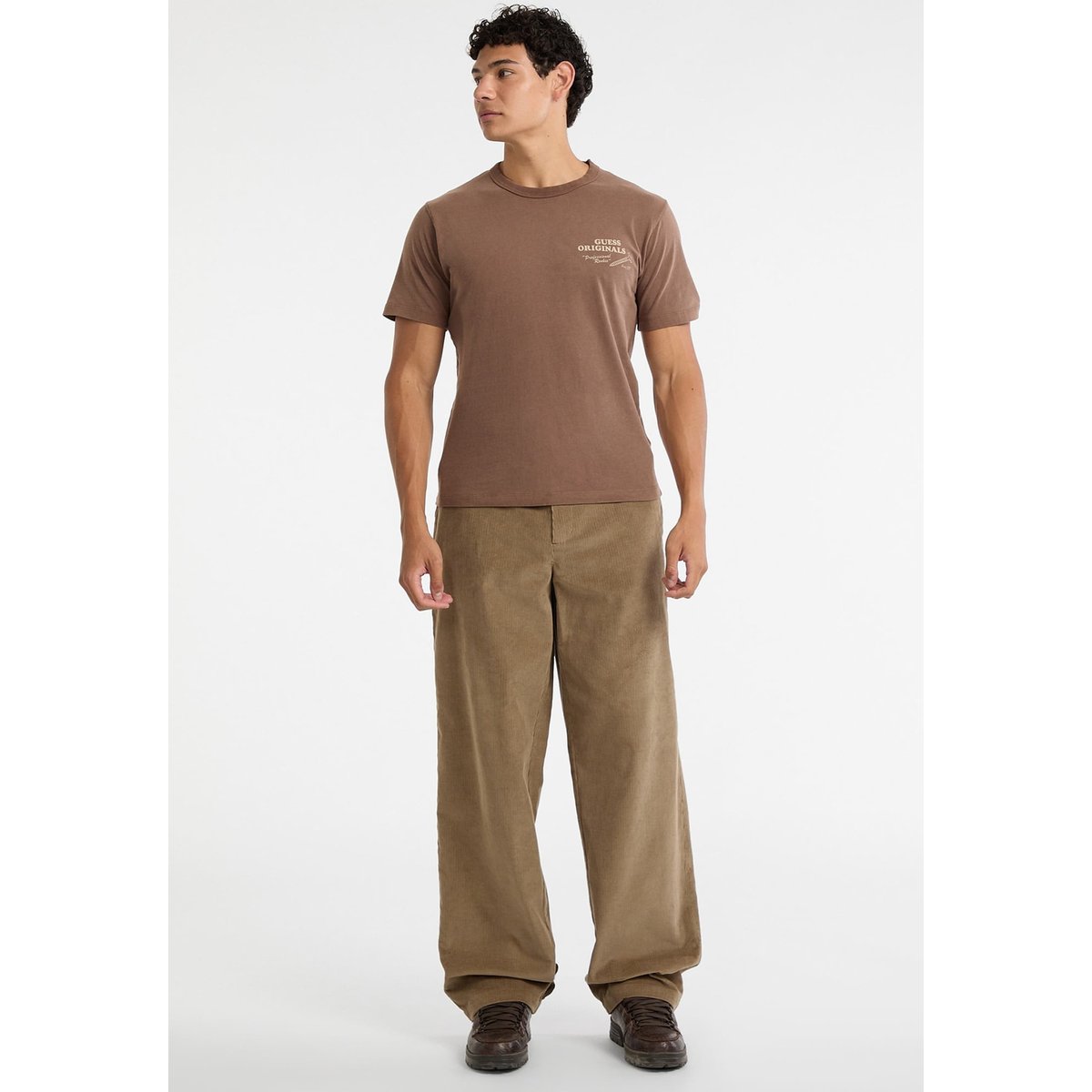 T-Shirt Logo Imprimé marron, GUESS JEANS