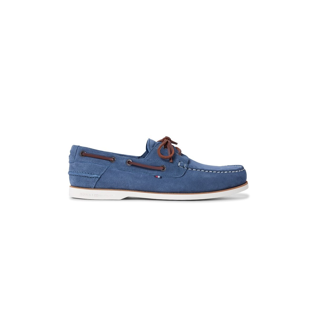 Scarpe da barca in pelle scamosciata blu, TOMMY HILFIGER