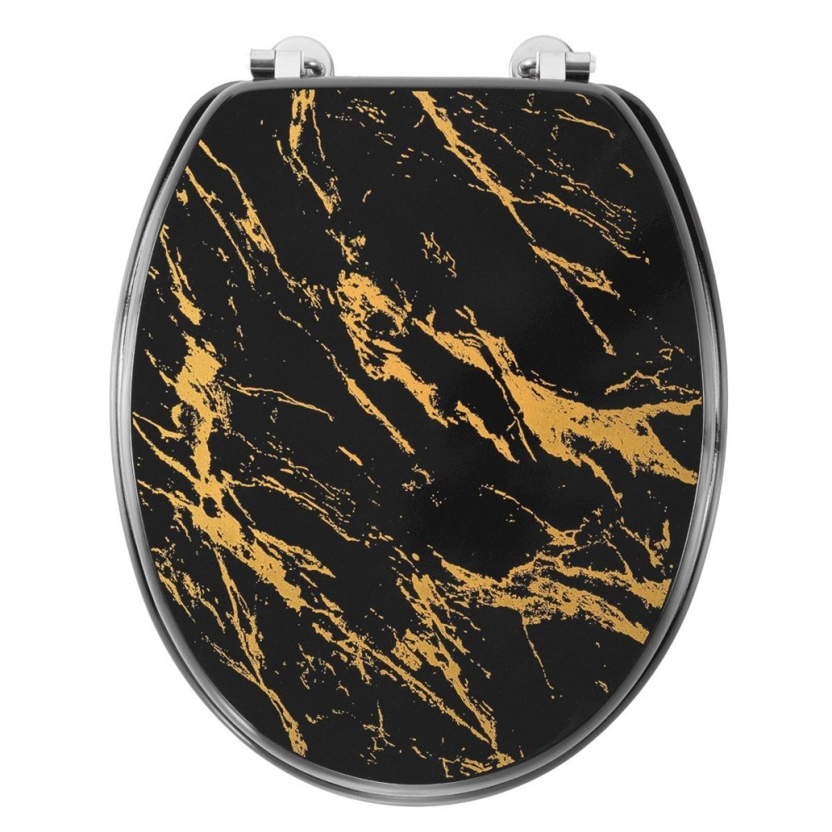Abattant WC charnières métal AQUAMARBRE noir, DECORATIE