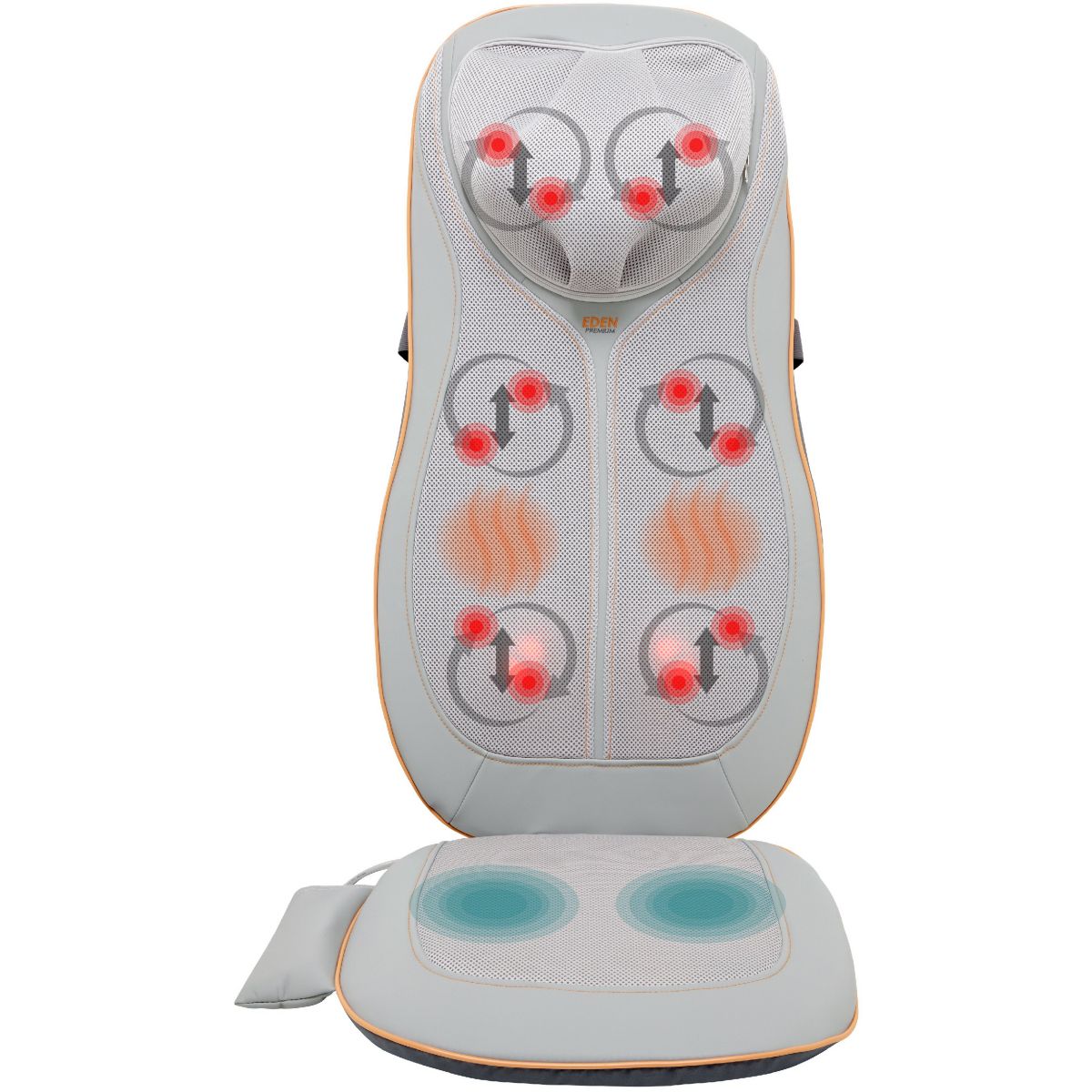 Siège massant chauffant EDM3 eden premium gris, ESSENTIEL B
