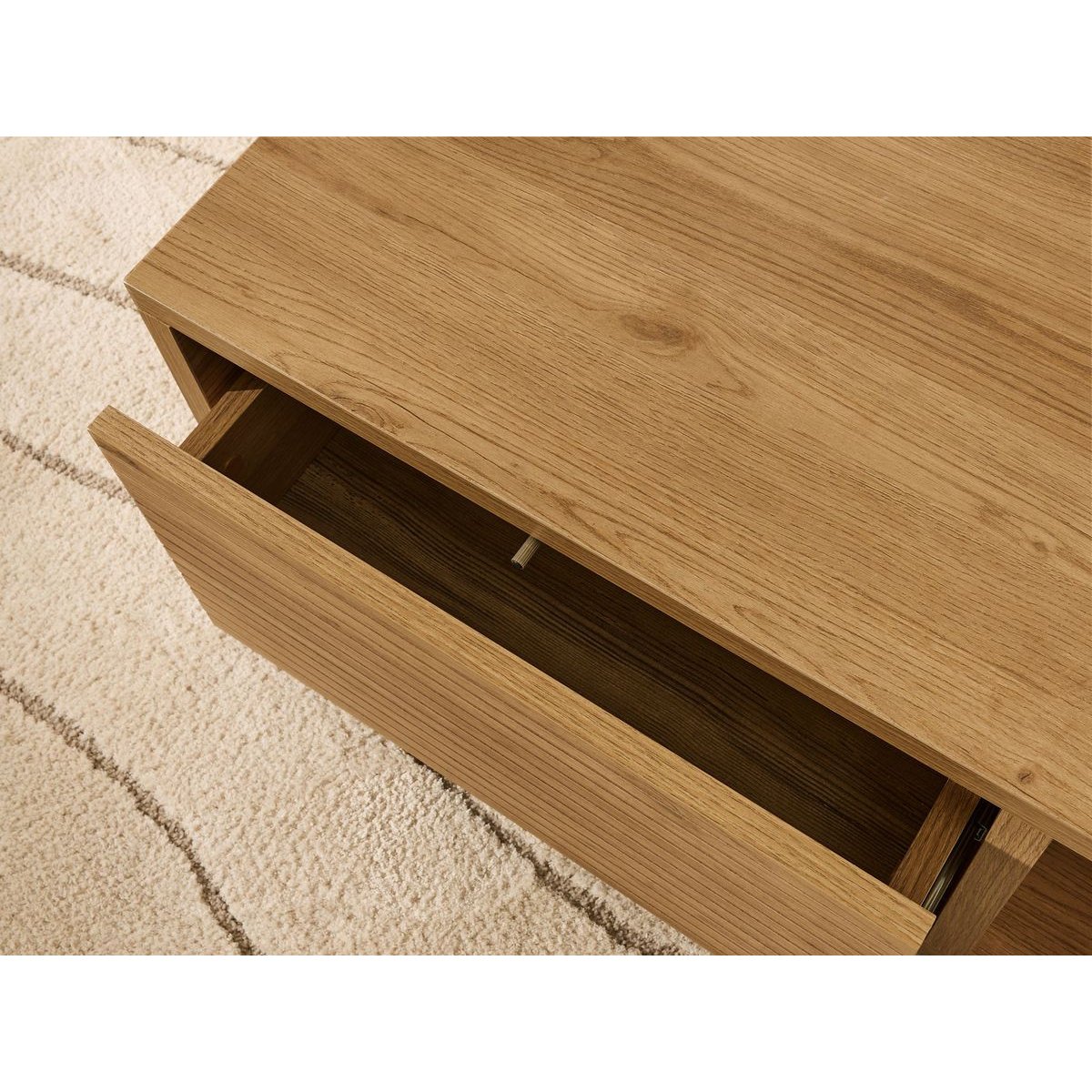 Table basse rectangulaire en panneaux de particules, FERRET marron foncé, BOBOCHIC