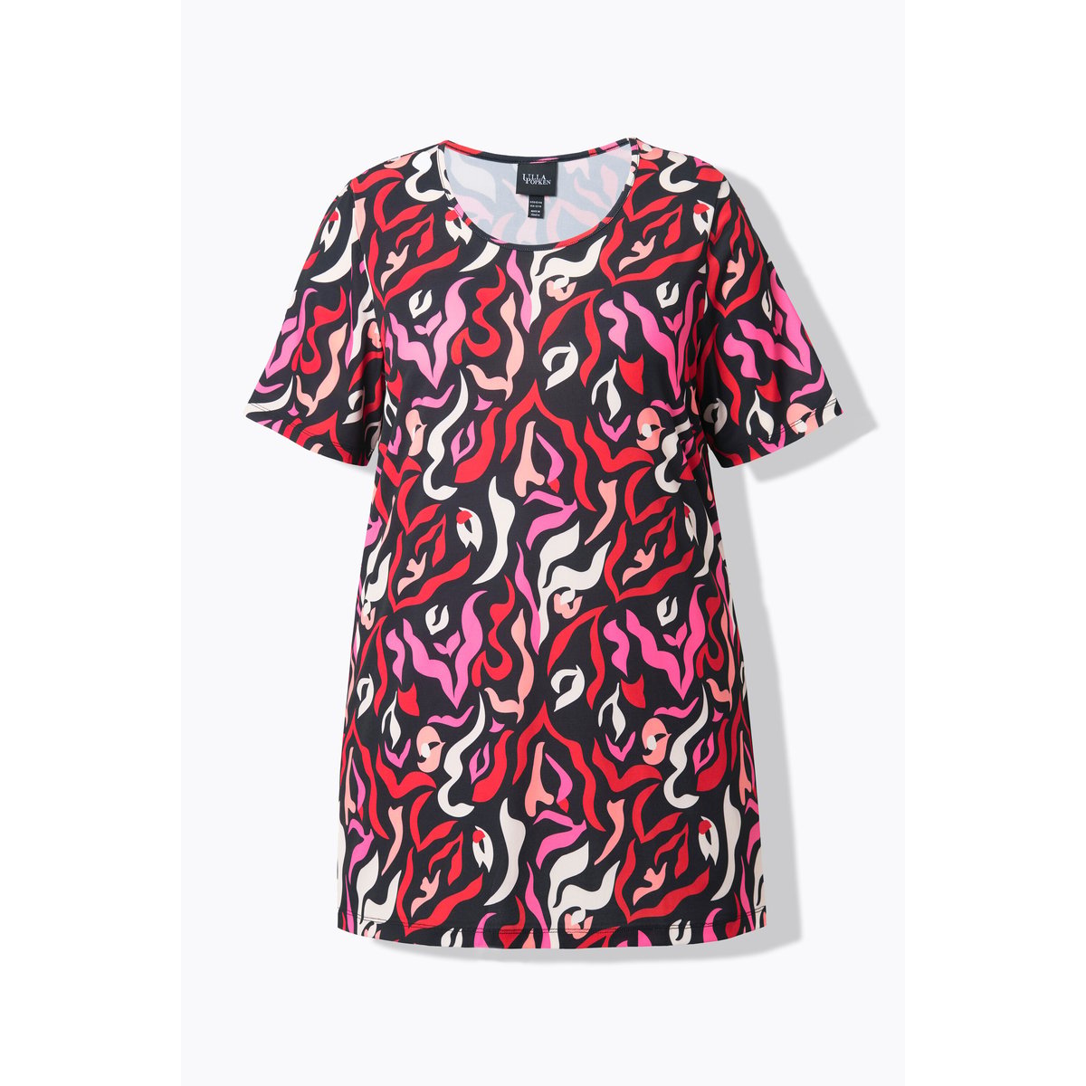 T-shirt long dans un imprimé zébré noir, ULLA POPKEN