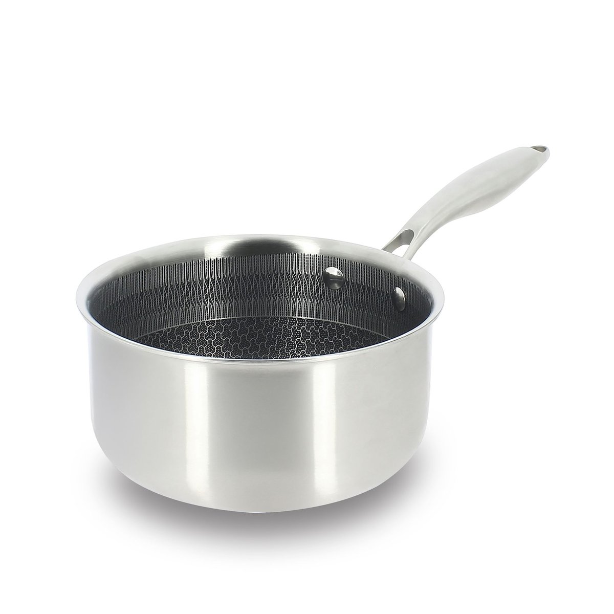 Casserole revêtu 16cm en acier inoxydable, TRINOX inox, MENASTYL