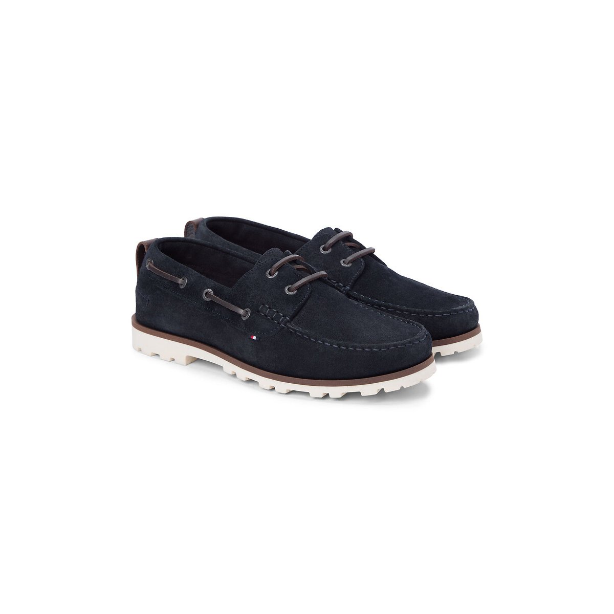 Chaussures bateau en cuir suédé bleu marine, TOMMY HILFIGER