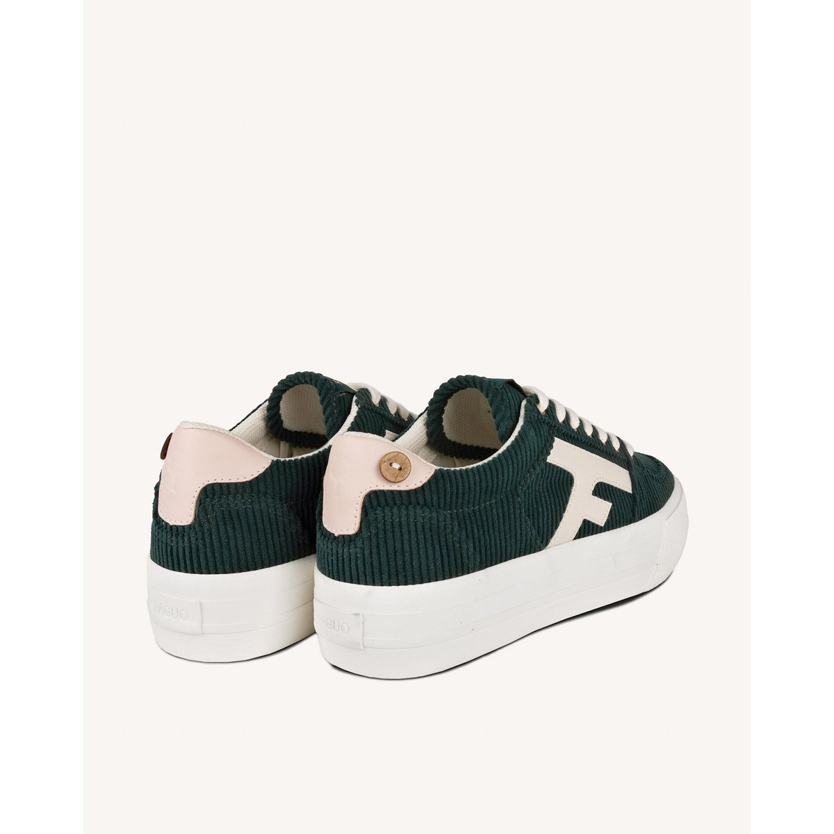 Baskets platform WALNUT vert émeraude, FAGUO