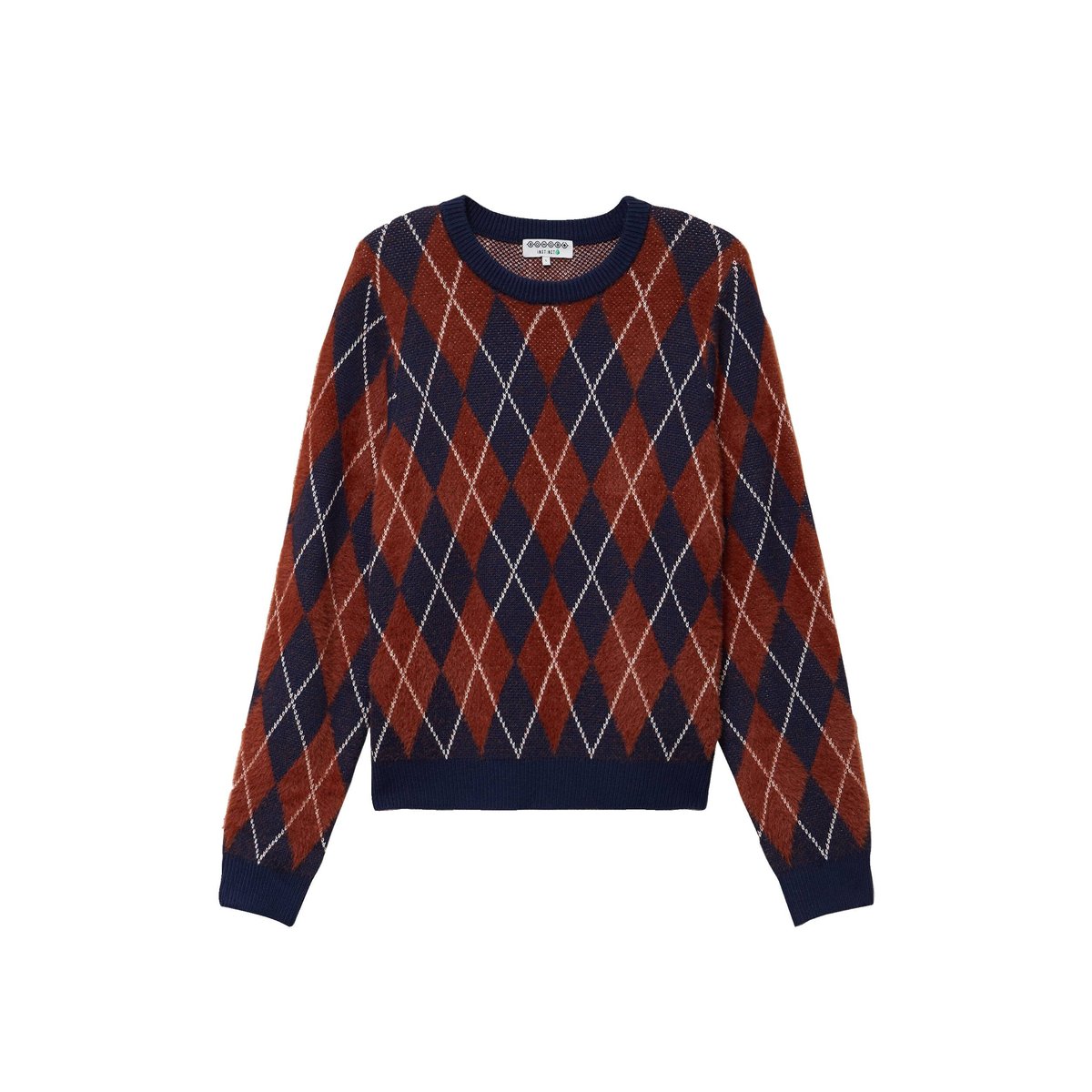 Pull droit manches longues col rond orange citrouille, BONOBO