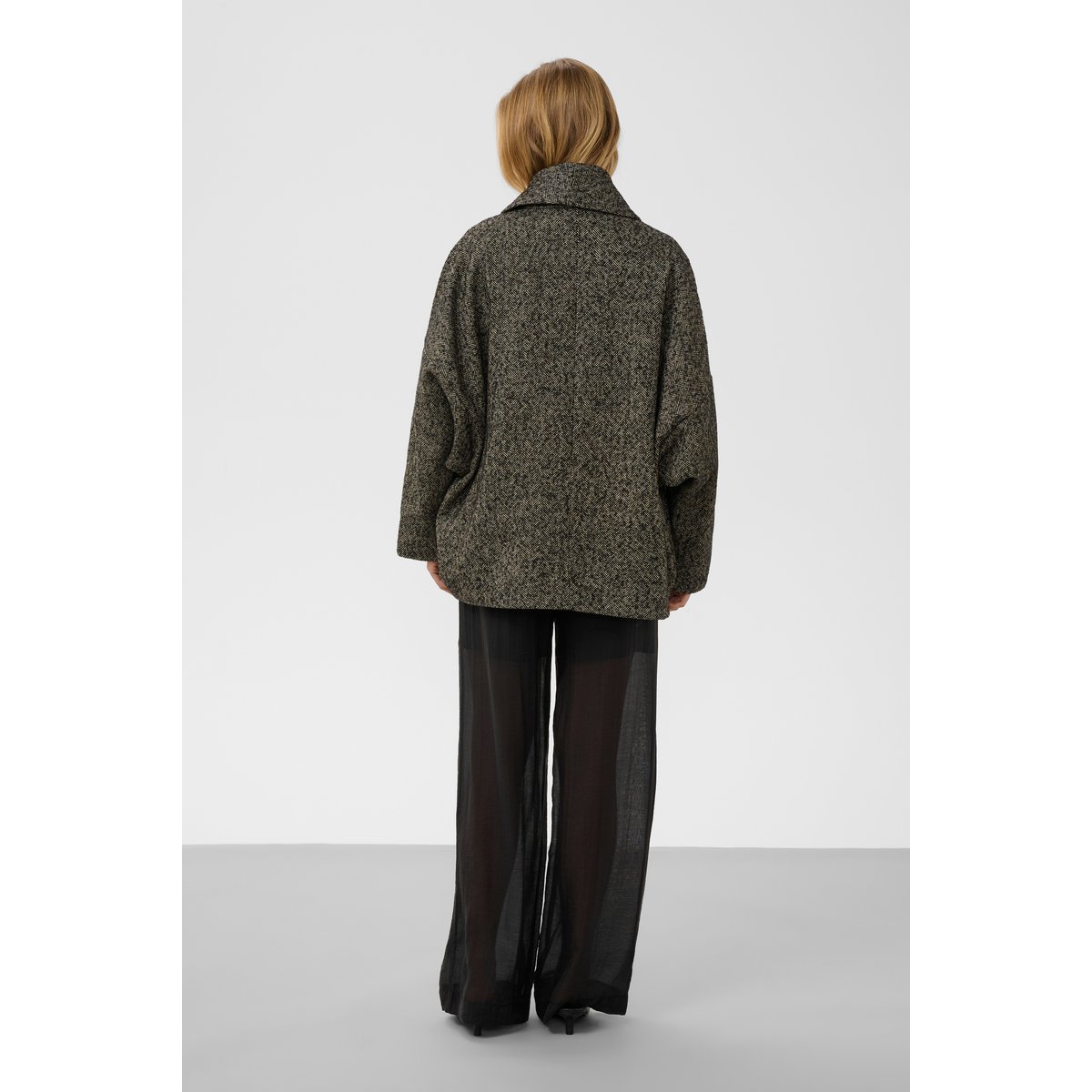 Veste d'extérieur marron feather gray and black twill, SOAKED IN LUXURY