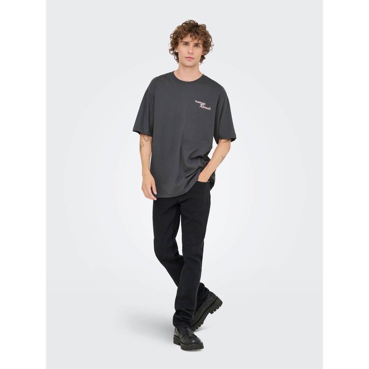 T-Shirt grey pinstripe, ONLY & SONS